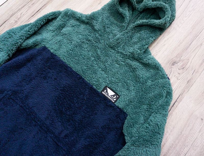 BAD BOY Sherpa Fleece Hoodie-Navy/green